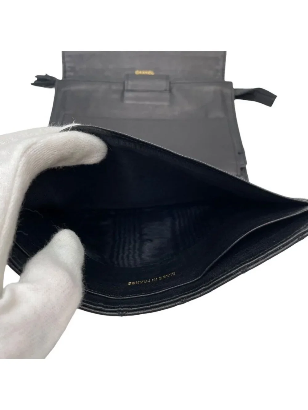 Chanel Bicolor Quilted Trifold Clutch Hand